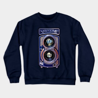 Classic Retro vintage blue chrome double lens camera Crewneck Sweatshirt